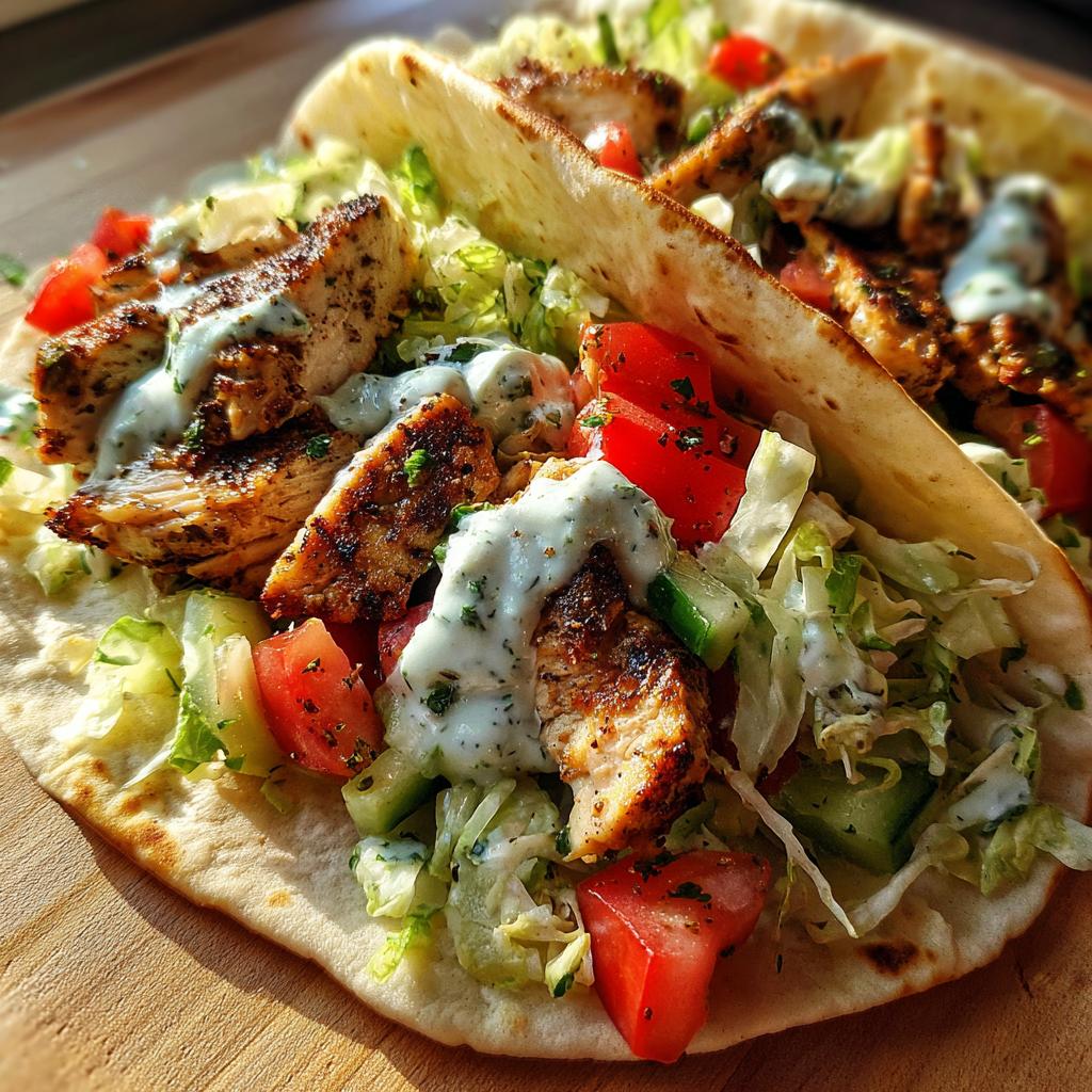 Grilled Chicken Gyro Tacos with Mint Yogurt