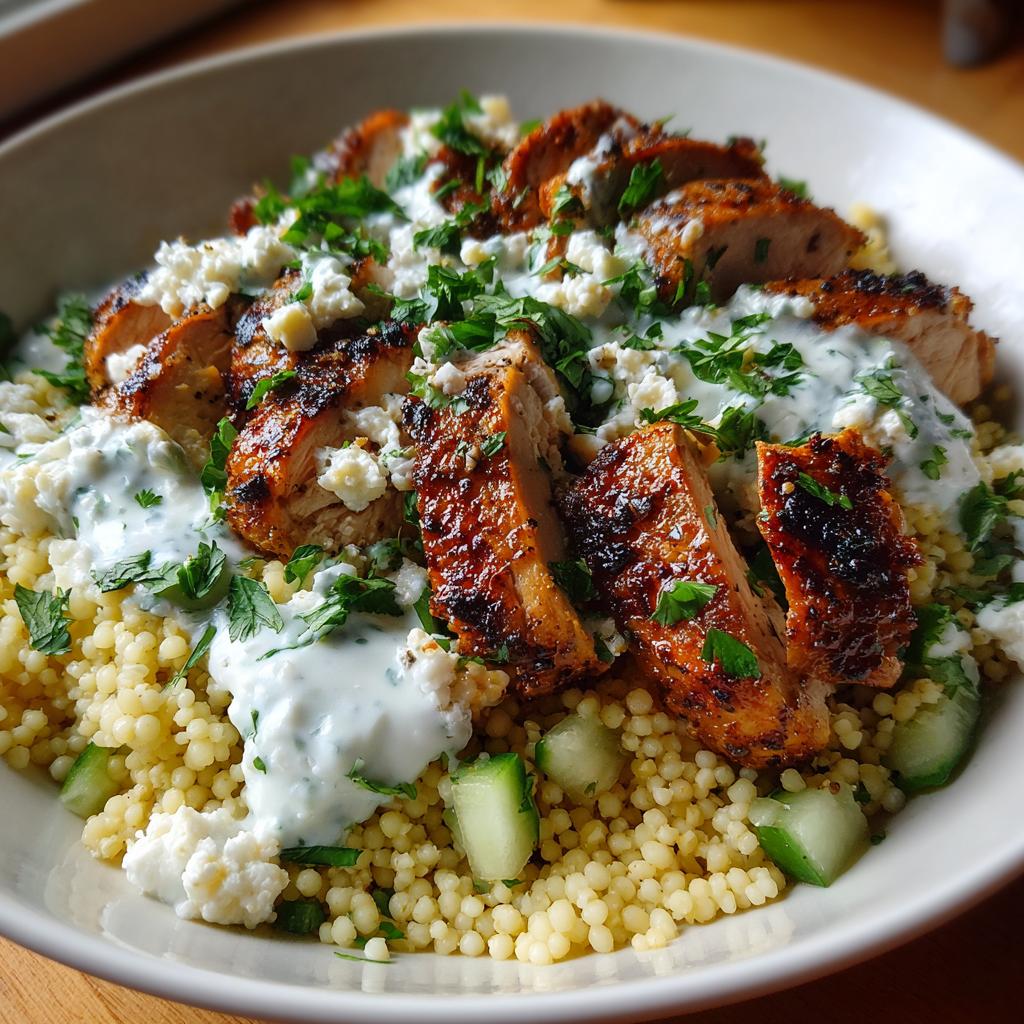 Herbed Chicken and Couscous Bowls with Tzatziki - detail 1