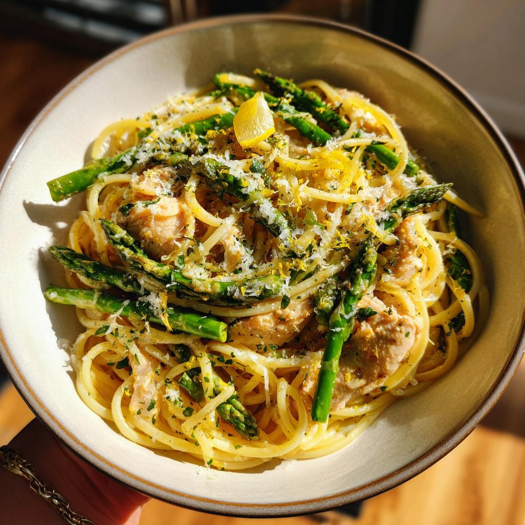 Lemon Asparagus and Chicken Pasta - detail 1