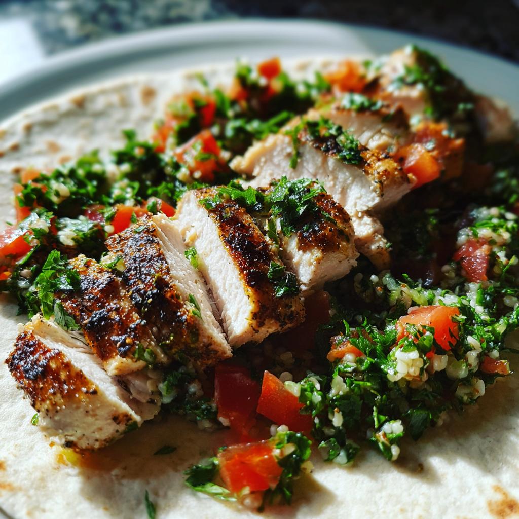 Lemon Oregano Chicken Wraps with Tabbouleh - detail 1