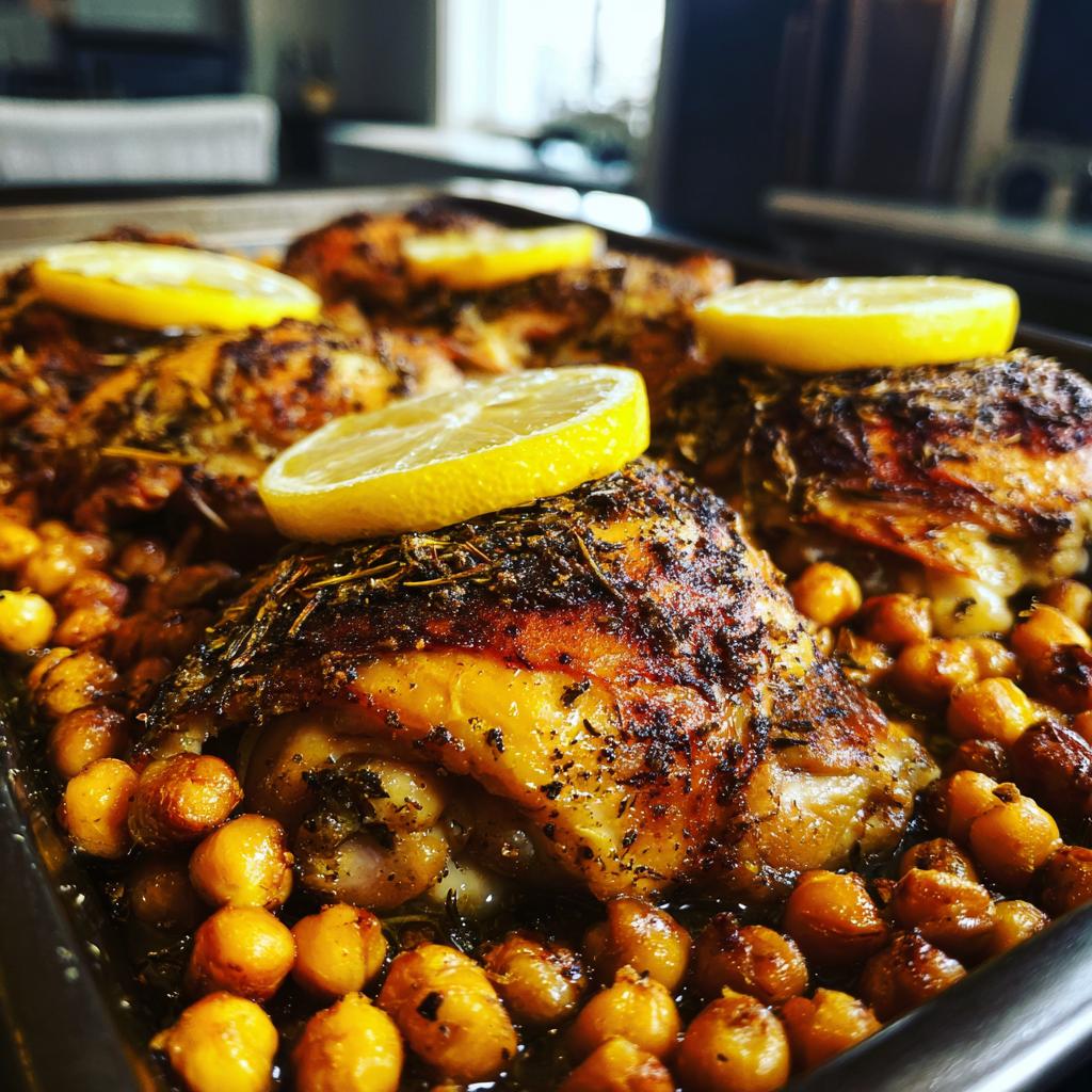 Za'atar-Roasted Chicken with Chickpeas - detail 1