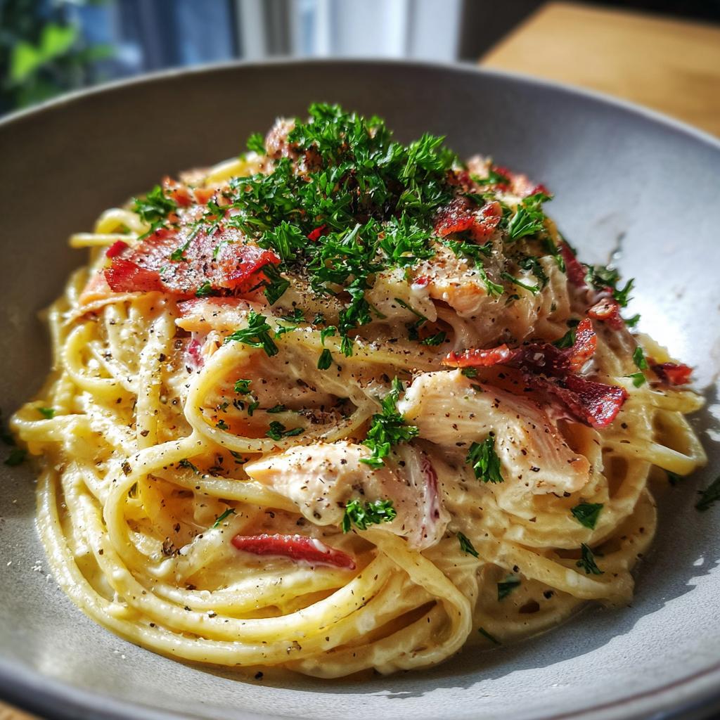carbonara pasta with chicken