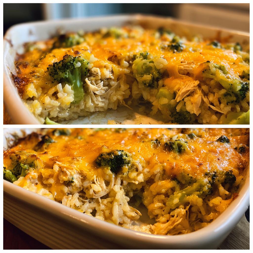 cheesy chicken rice and broccoli casserole - detail 1