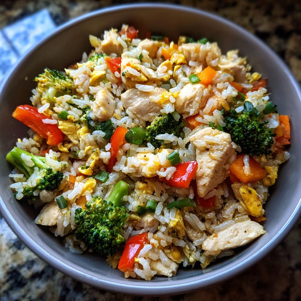 chicken and rice veggies - detail 1