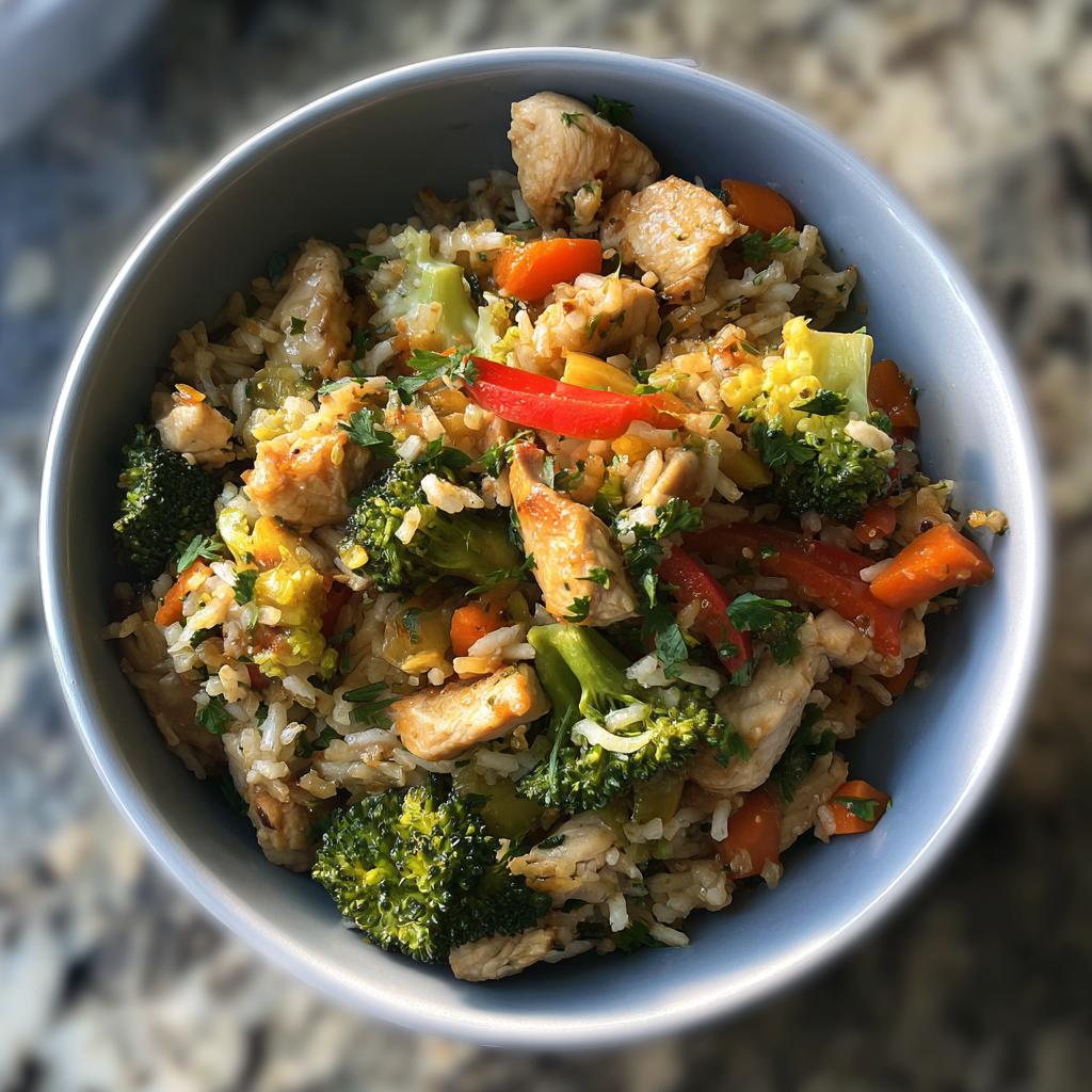 chicken and rice veggies - detail 2