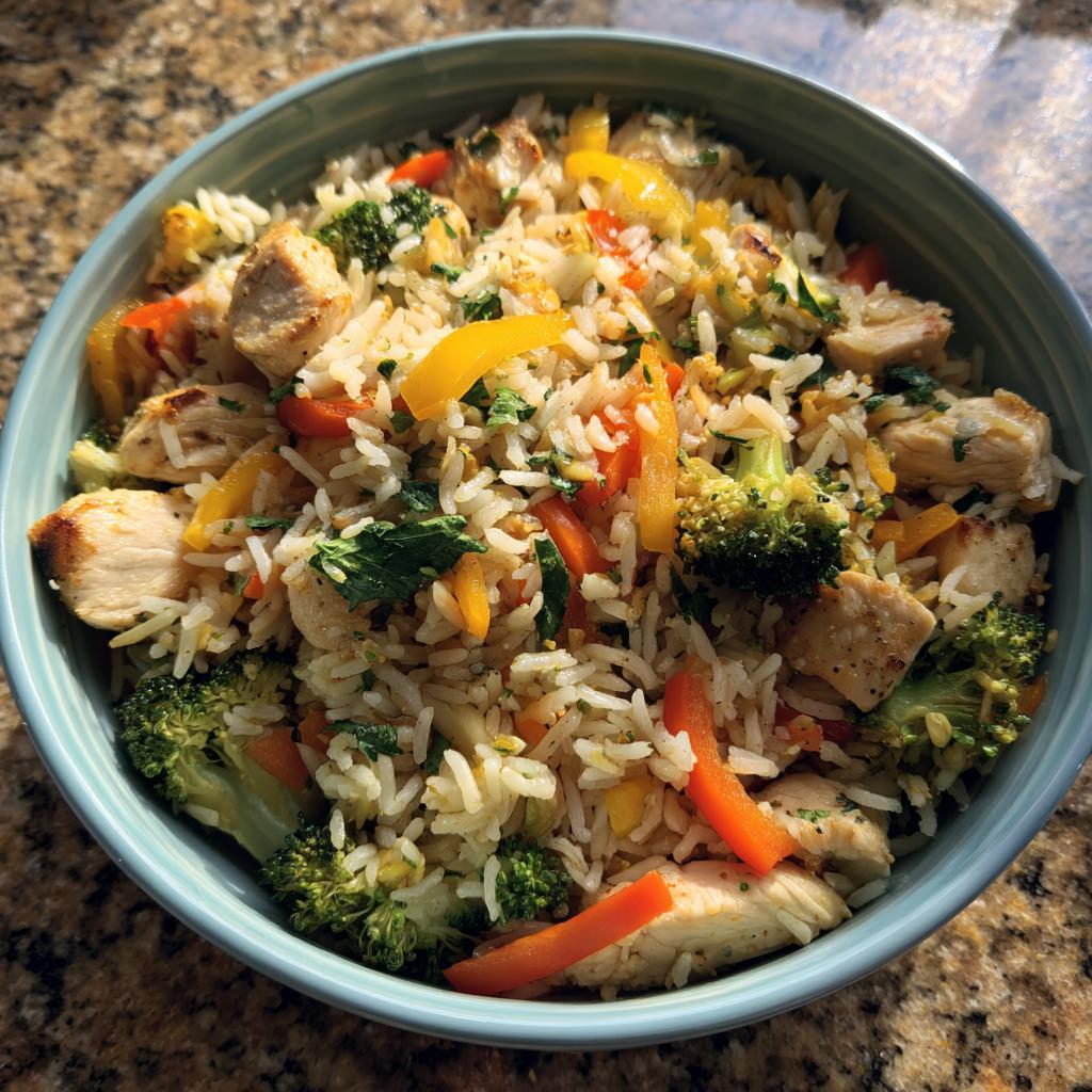 chicken and rice veggies