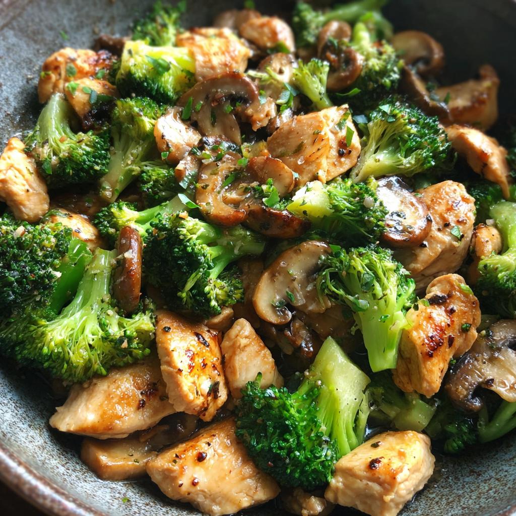 chicken broccoli mushroom - detail 2