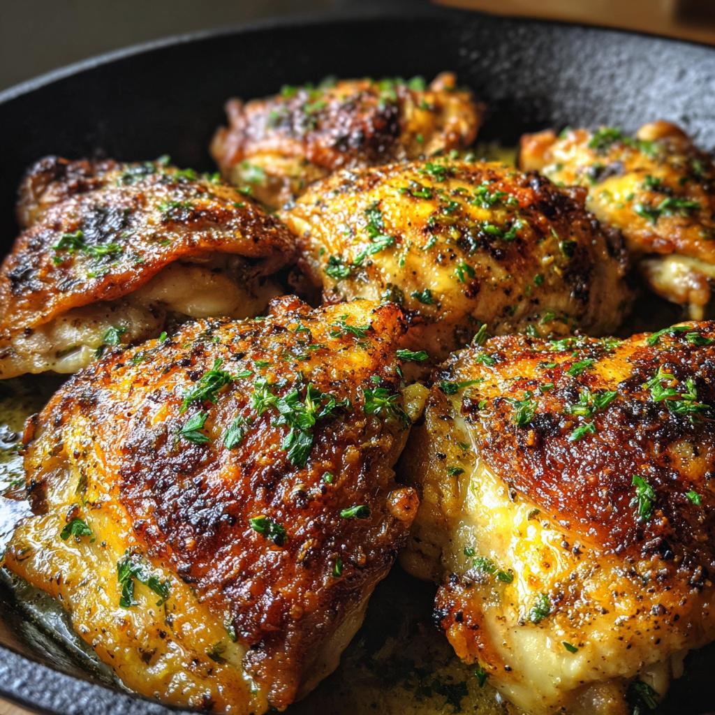 chicken on cast iron skillet - detail 1