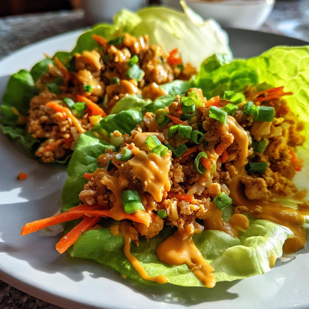 chicken peanut lettuce wraps