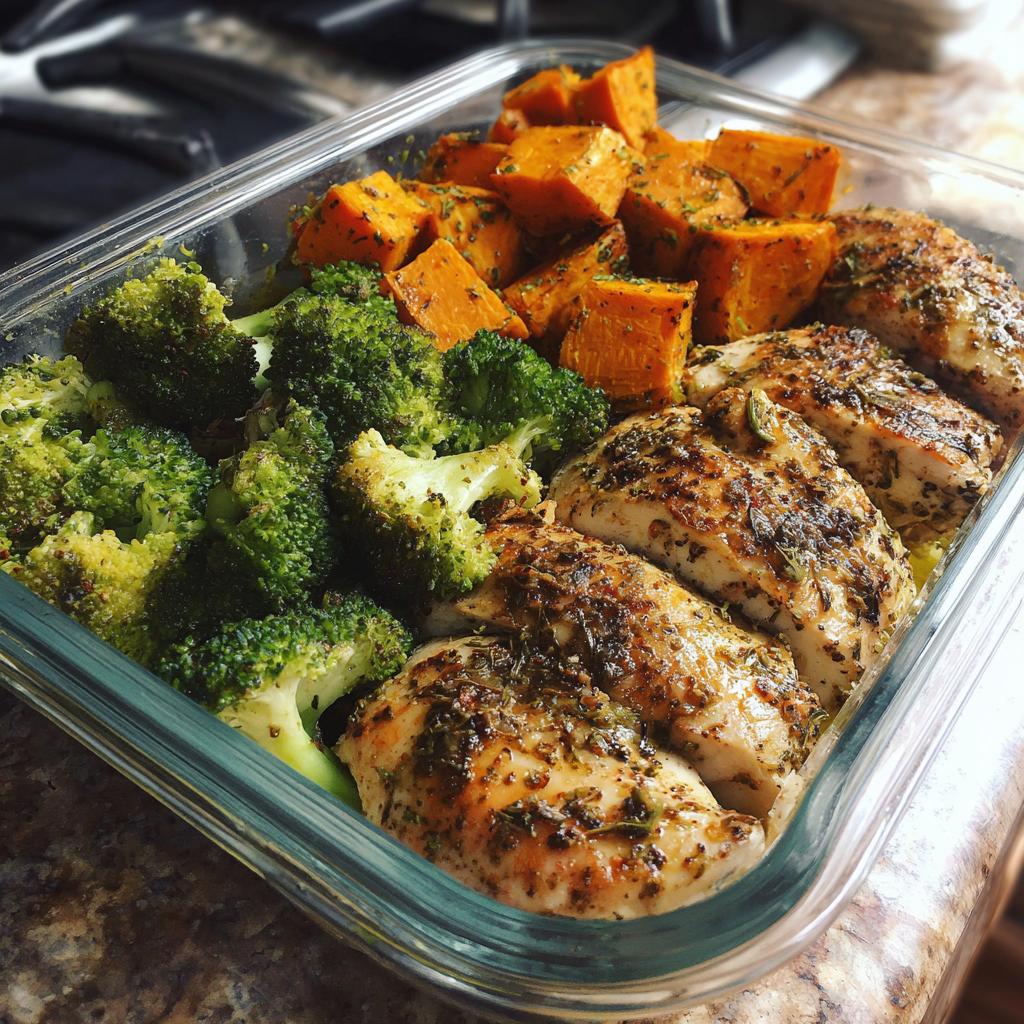 chicken sweet potato meal prep - detail 1