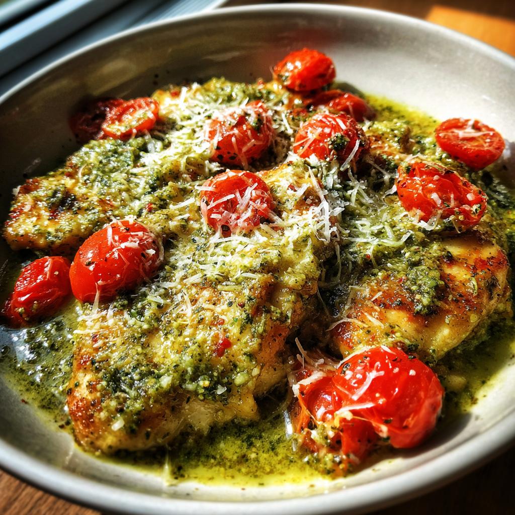 crockpot chicken pesto - detail 2