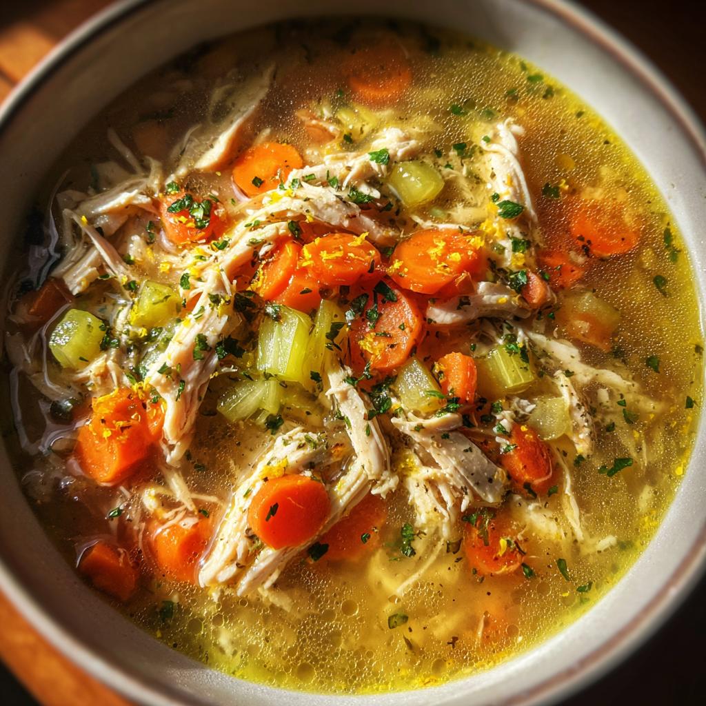 ginger lemon chicken soup - detail 1