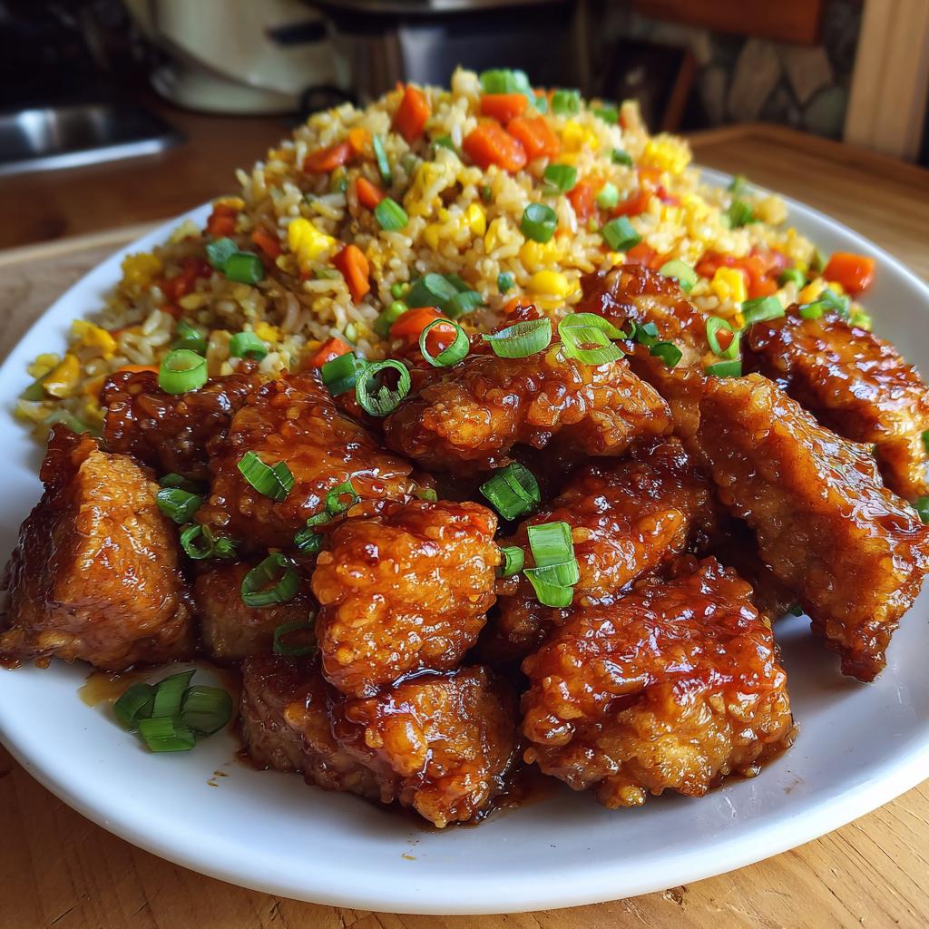 orange chicken and fried rice