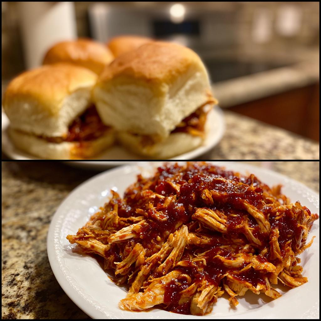 shredded chicken crockpot bbq - detail 2