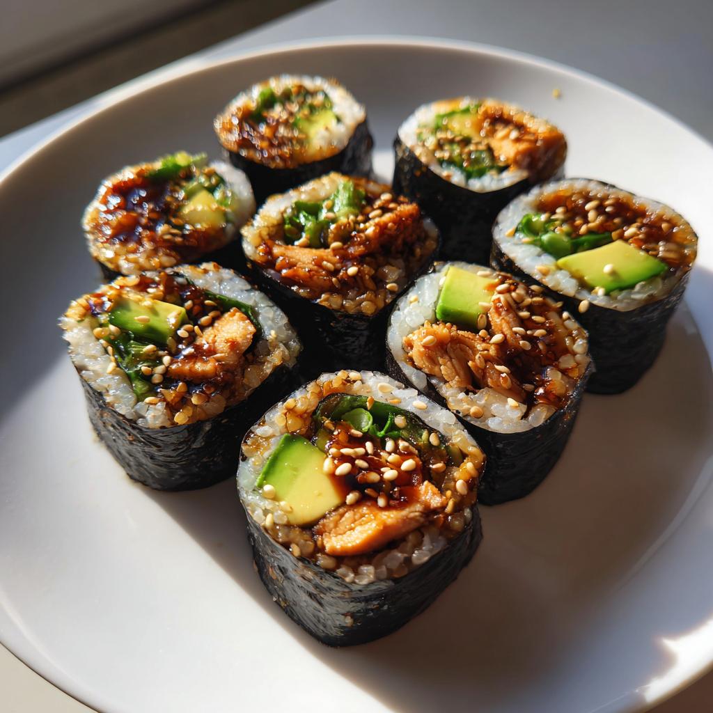 teriyaki chicken sushi rolls - detail 1
