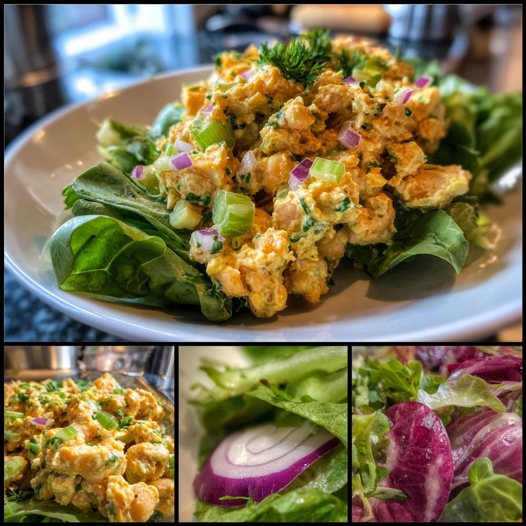 vegan chickpea chicken salad - detail 1