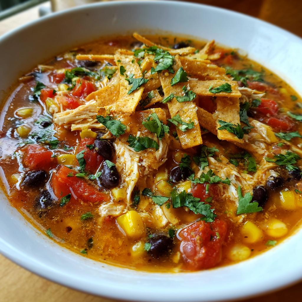 weight watcher chicken tortilla soup - detail 1