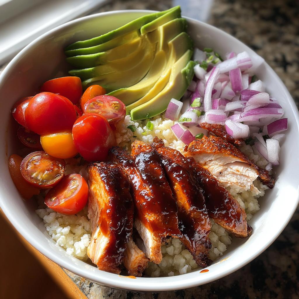 whole 30 bbq chicken bowl - detail 1