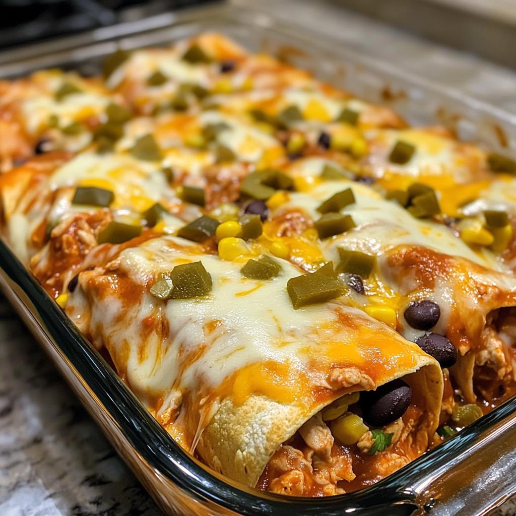 bean and chicken enchiladas
