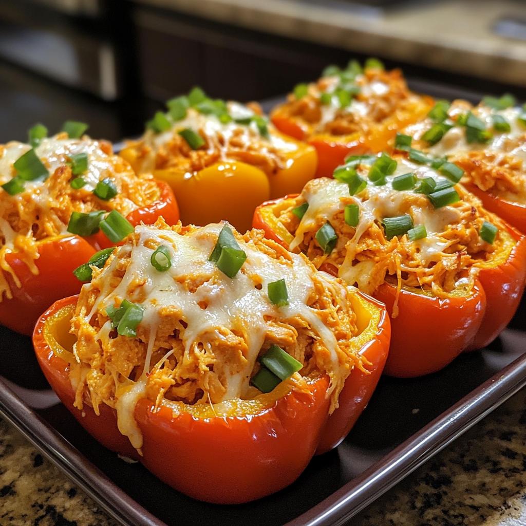 buffalo chicken stuffed peppers
