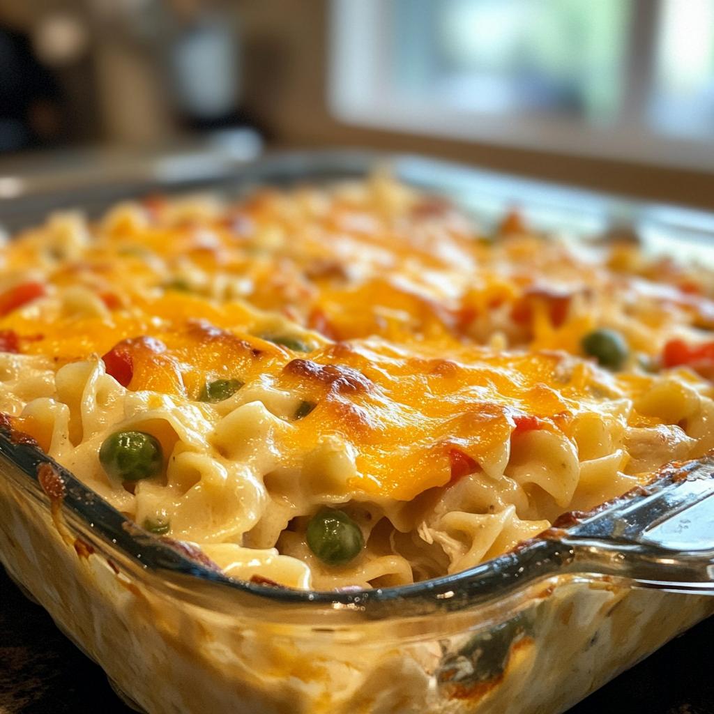 chicken noodle casserole - detail 1