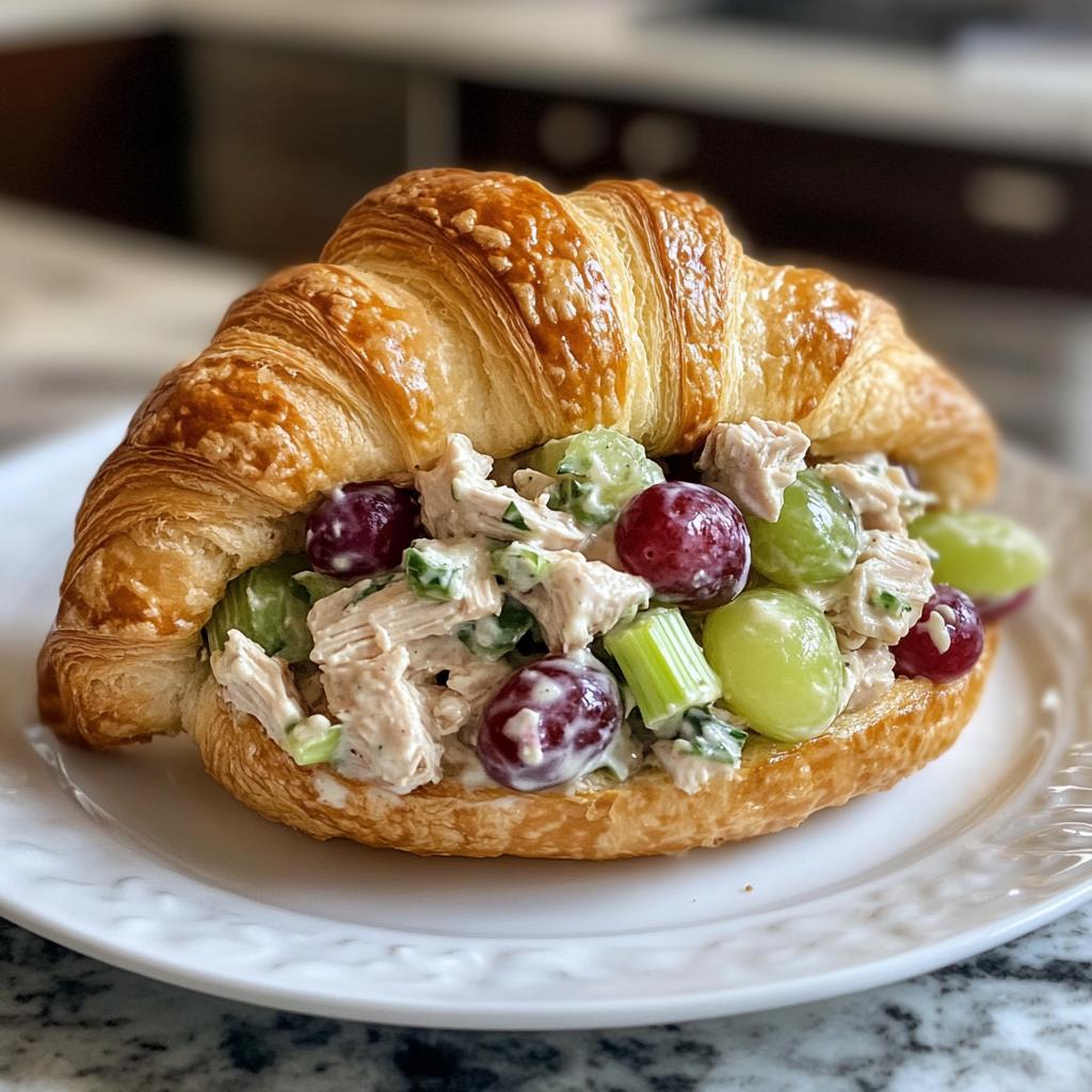 croissant chicken salad sandwich - detail 1