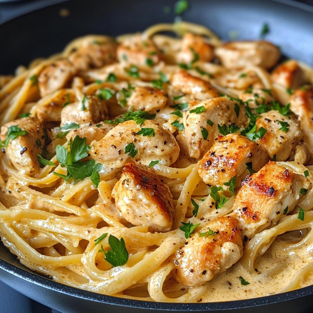 one pot creamy cajun chicken linguine with garlic mozzarella sauce
