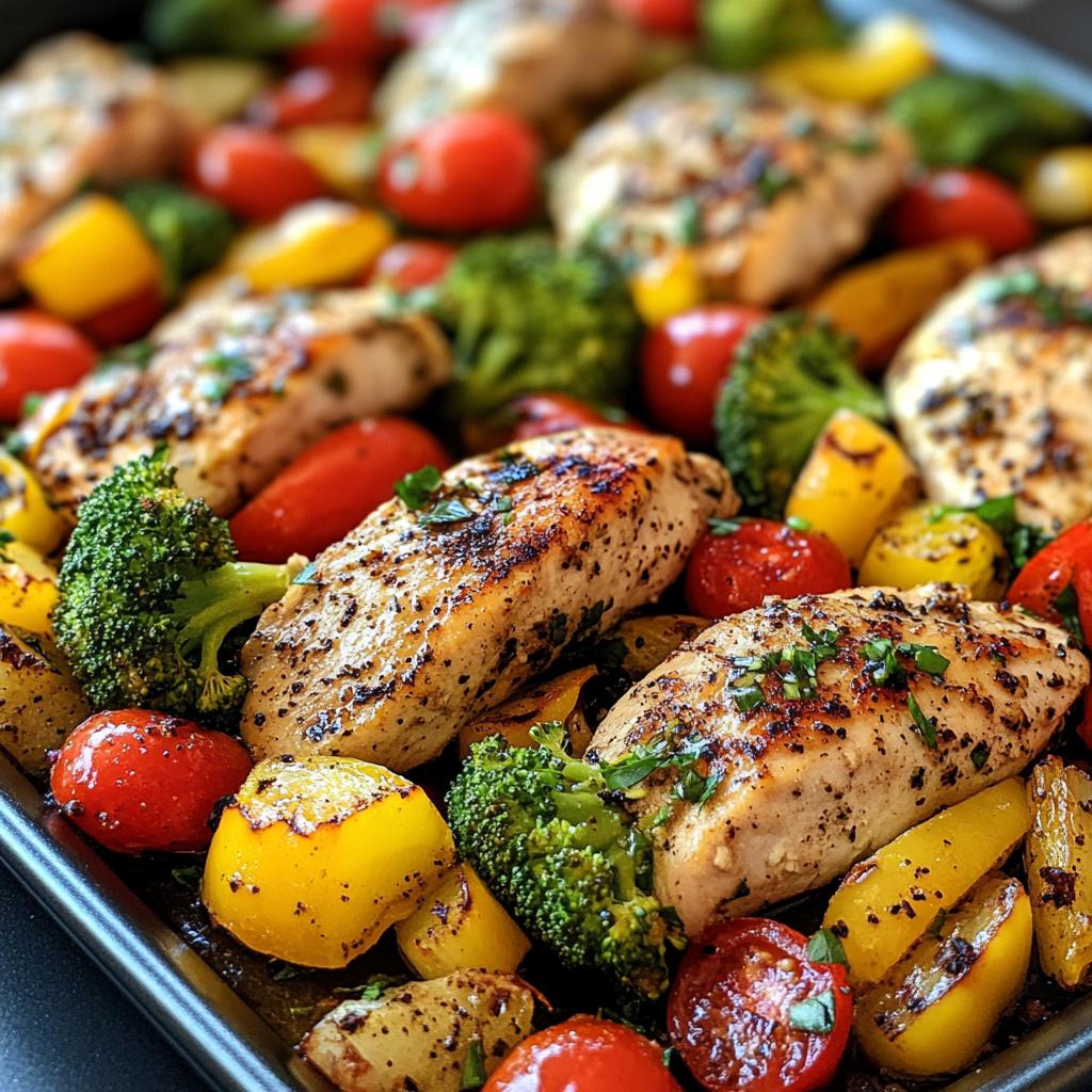 sheet pan vegetables and chicken - detail 1