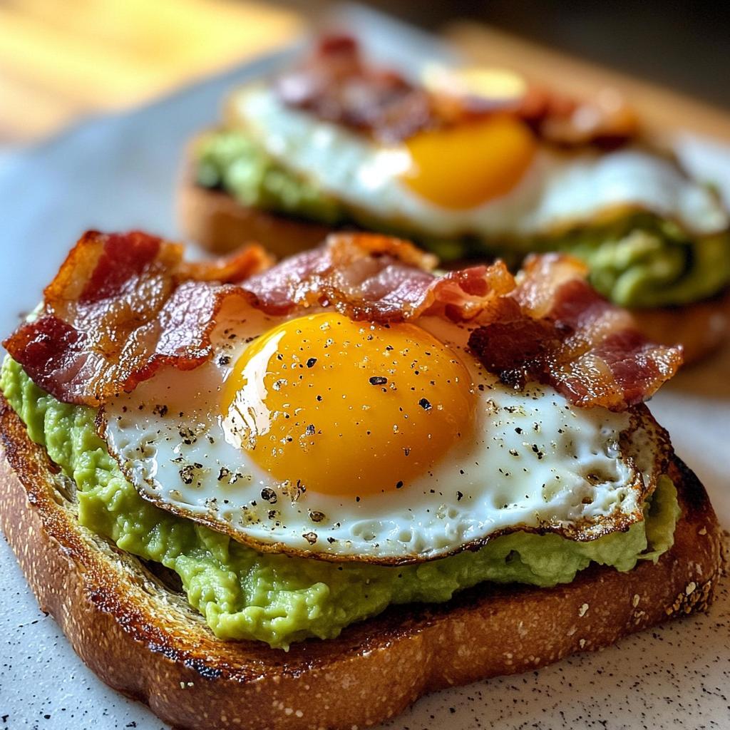avocado bacon and egg toasts
