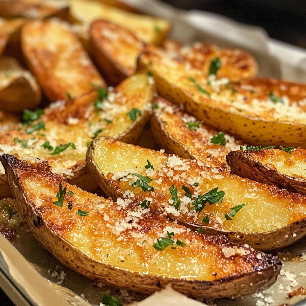 baked garlic parmesan potato wedges - detail 1