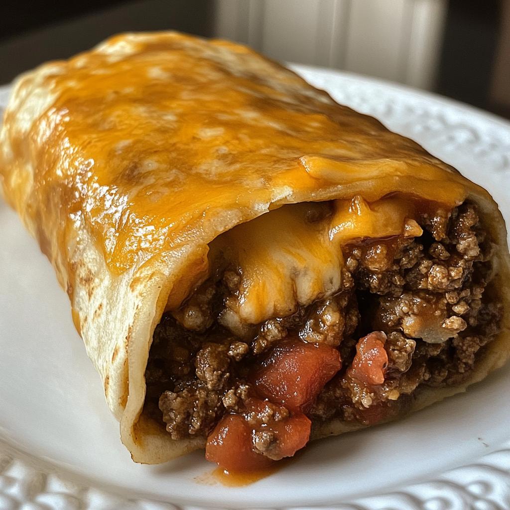 beef and cheese burrito - detail 1