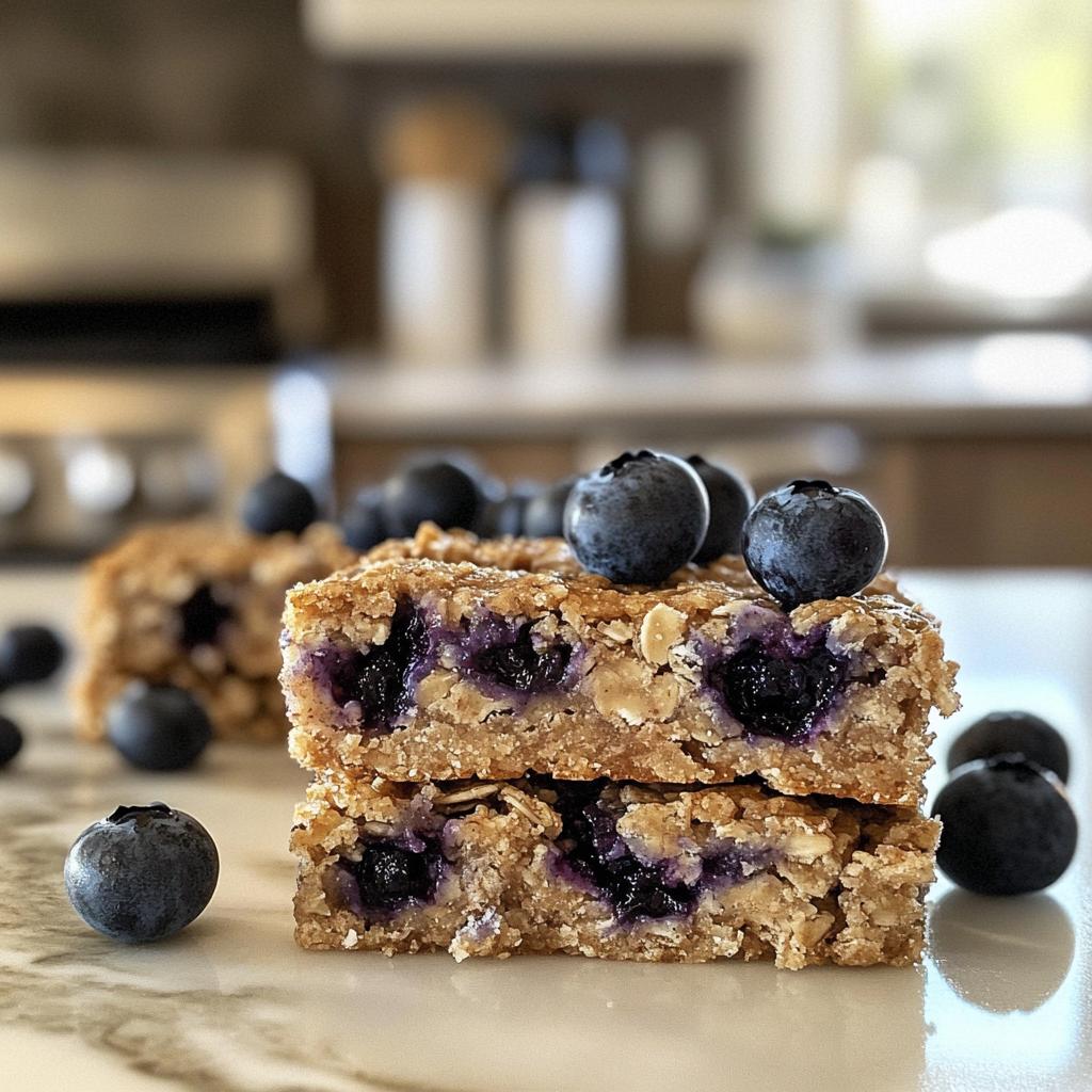 blueberry oatmeal breakfast bars - detail 1