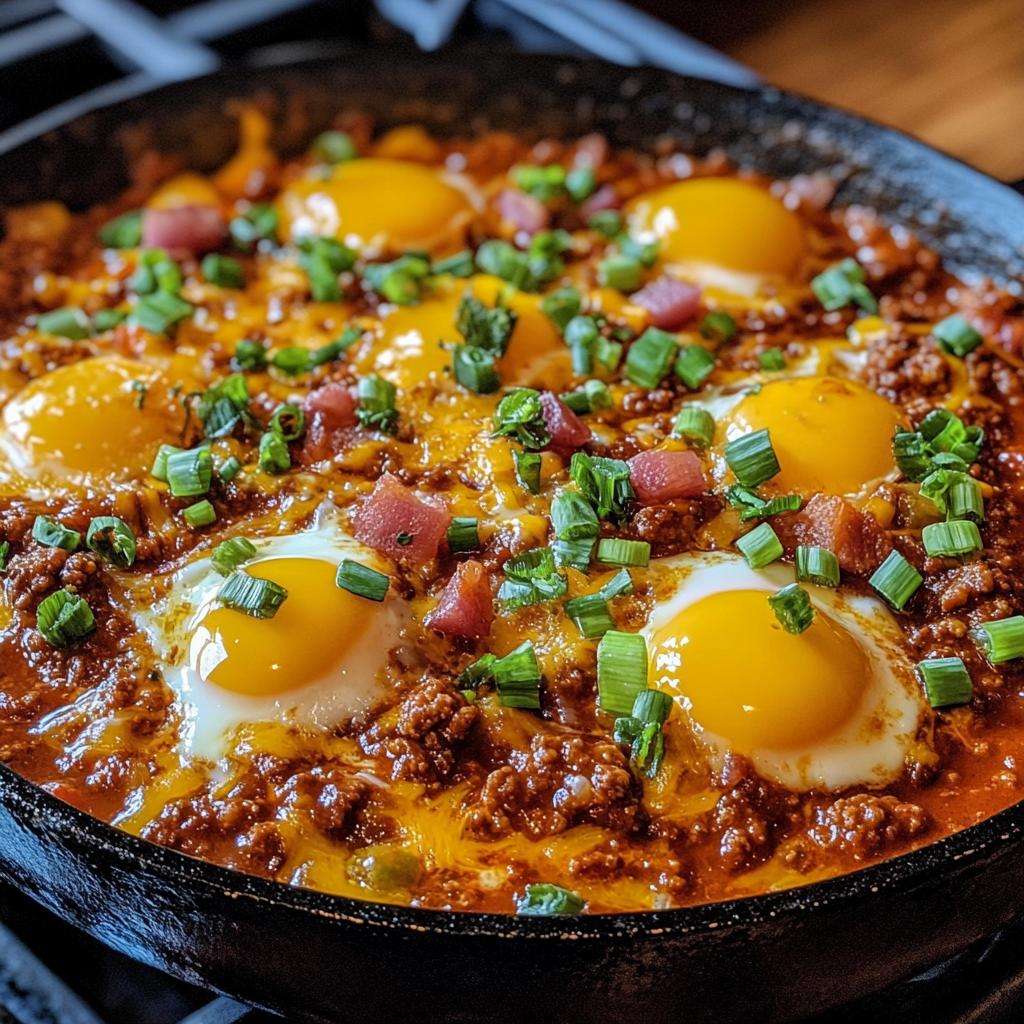 breakfast chili and eggs - detail 1