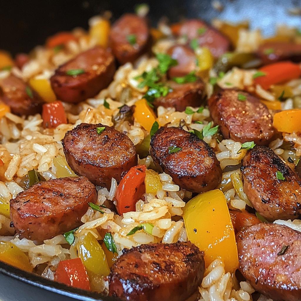 cajun sausage and rice skillet