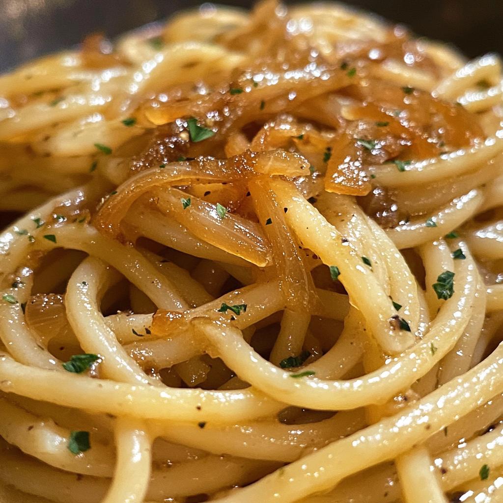 caramel onion pasta