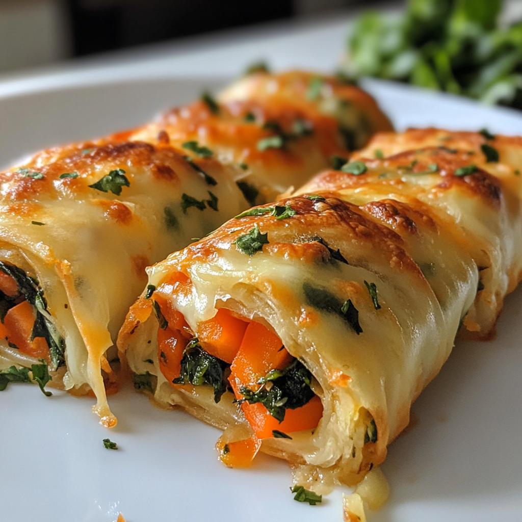 cheesy baked vegetable rolls