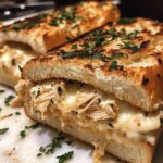 cheesy chicken garlic bread sandwich