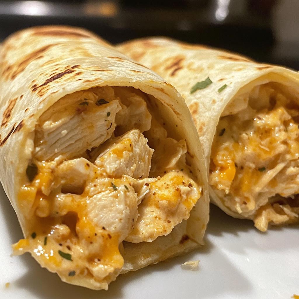 cheesy garlic chicken wraps