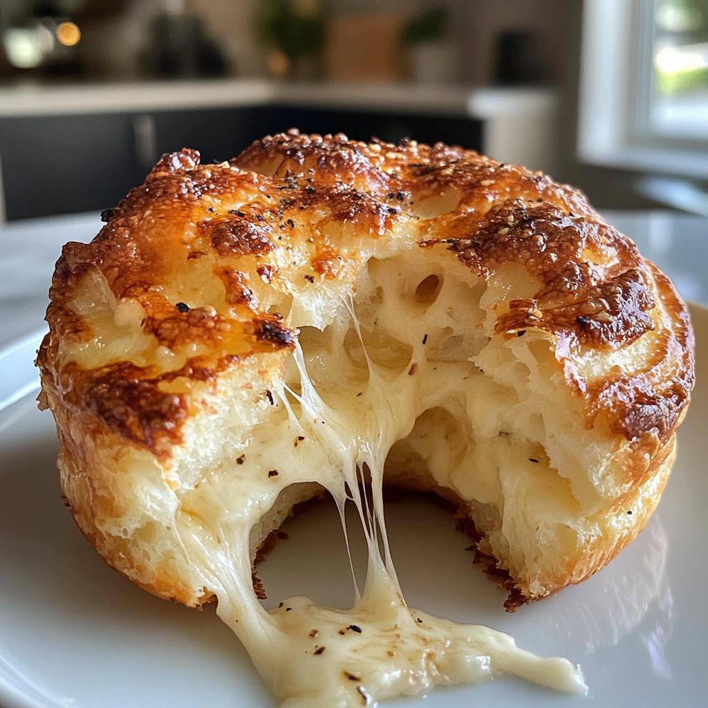 cheesy garlic cruffin