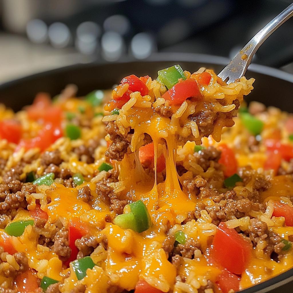 cheesy taco ground beef and rice