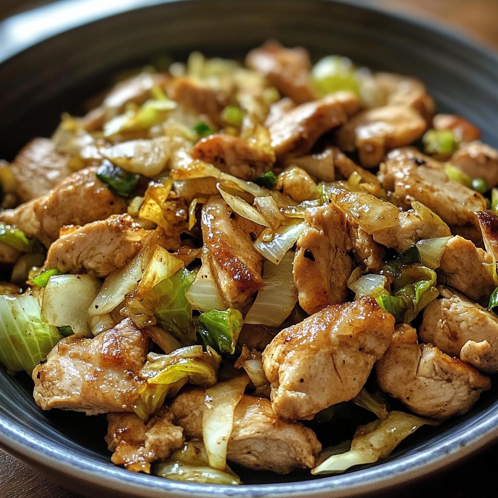 chicken cabbage stir fry - detail 1