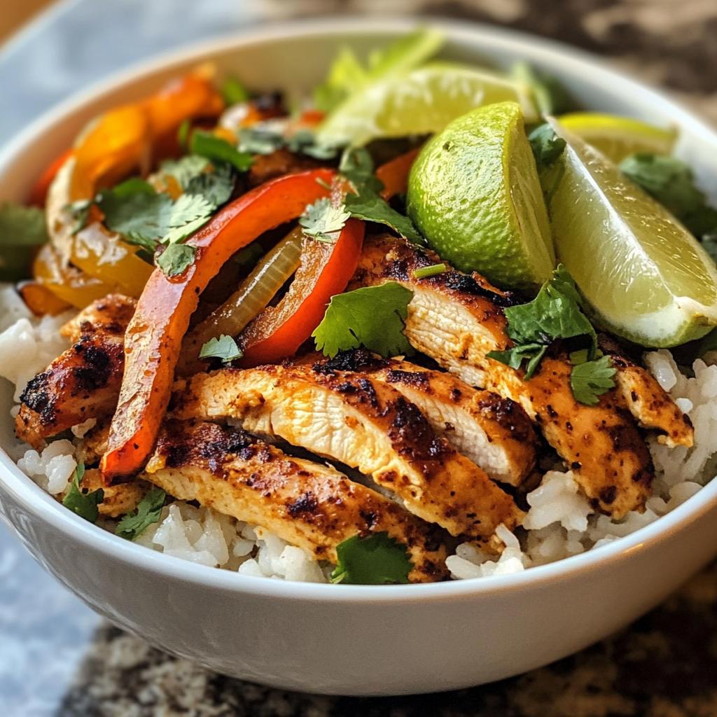 chicken fajita rice bowl - detail 1