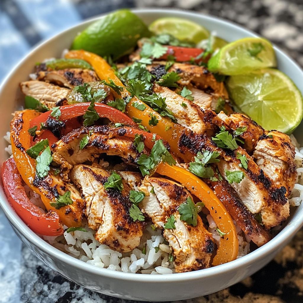 chicken fajita rice bowl
