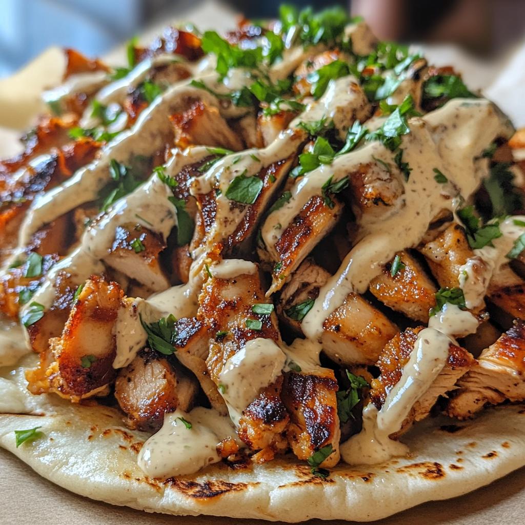 chicken shawarma with creamy garlic sauce