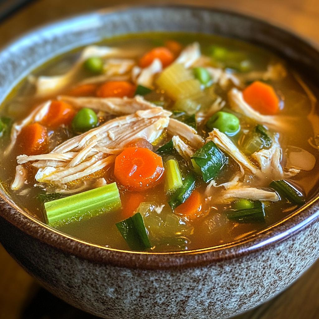 chicken veggie soup - detail 1