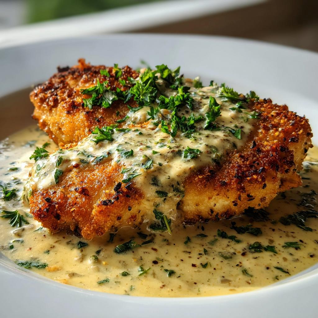 chicken with boursin sauce with garlic and fine herbs