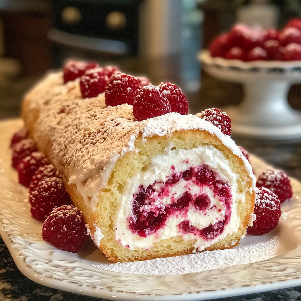 christmas raspberry cake roll - detail 1