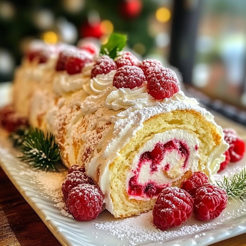 christmas raspberry cake roll