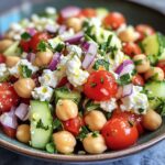 cottage cheese and chickpeas salad