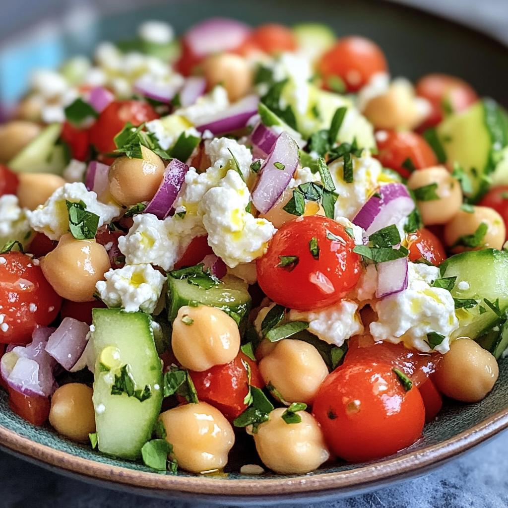 cottage cheese and chickpeas salad